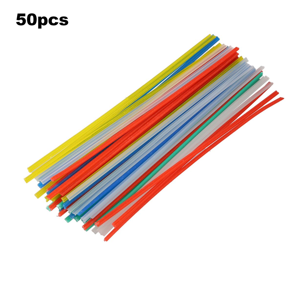 50pcs 5Color Plastic Welding Rods PP Welder Rods For Plastic