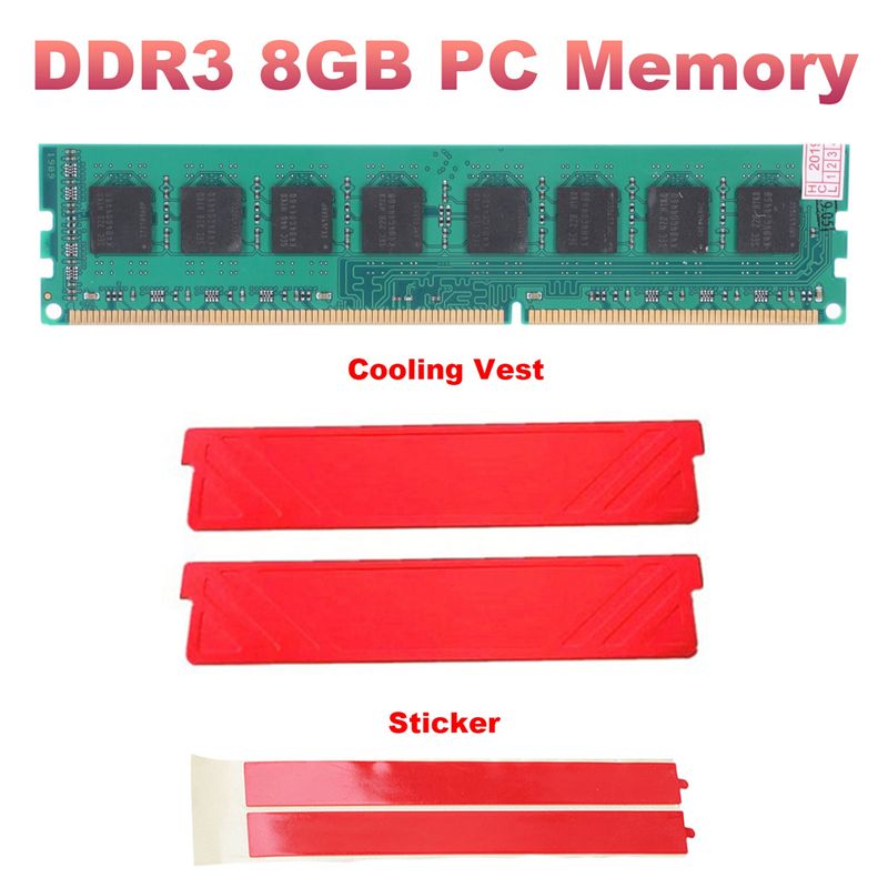 DDR3 8GB PC Memory Module RAM+Cooling