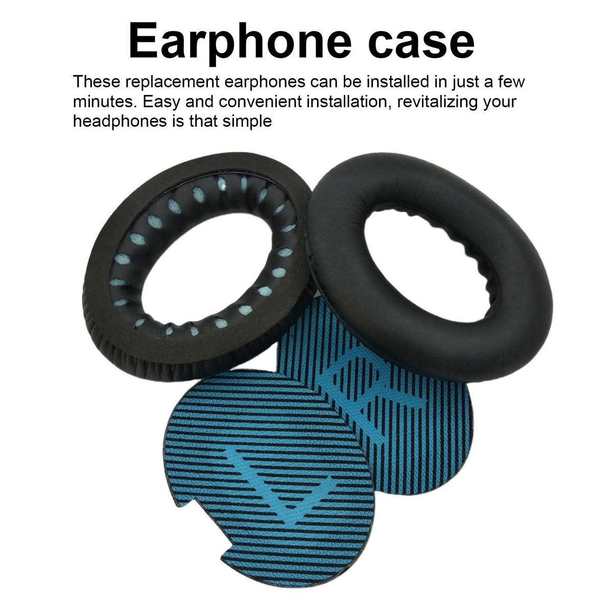 Headphone Cover Enhanced Sound Quality Ear Pads for Qc35qc25ae2 Black Blue