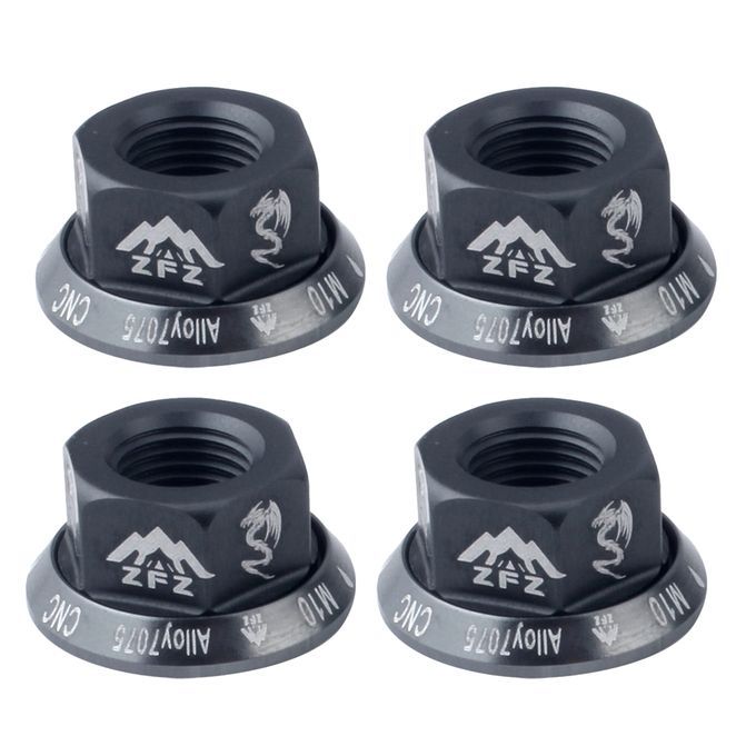 4Pcs Bicycle Hubs Nut M10 Folding Fixed Gear Wheel Hubs Axle Titanium