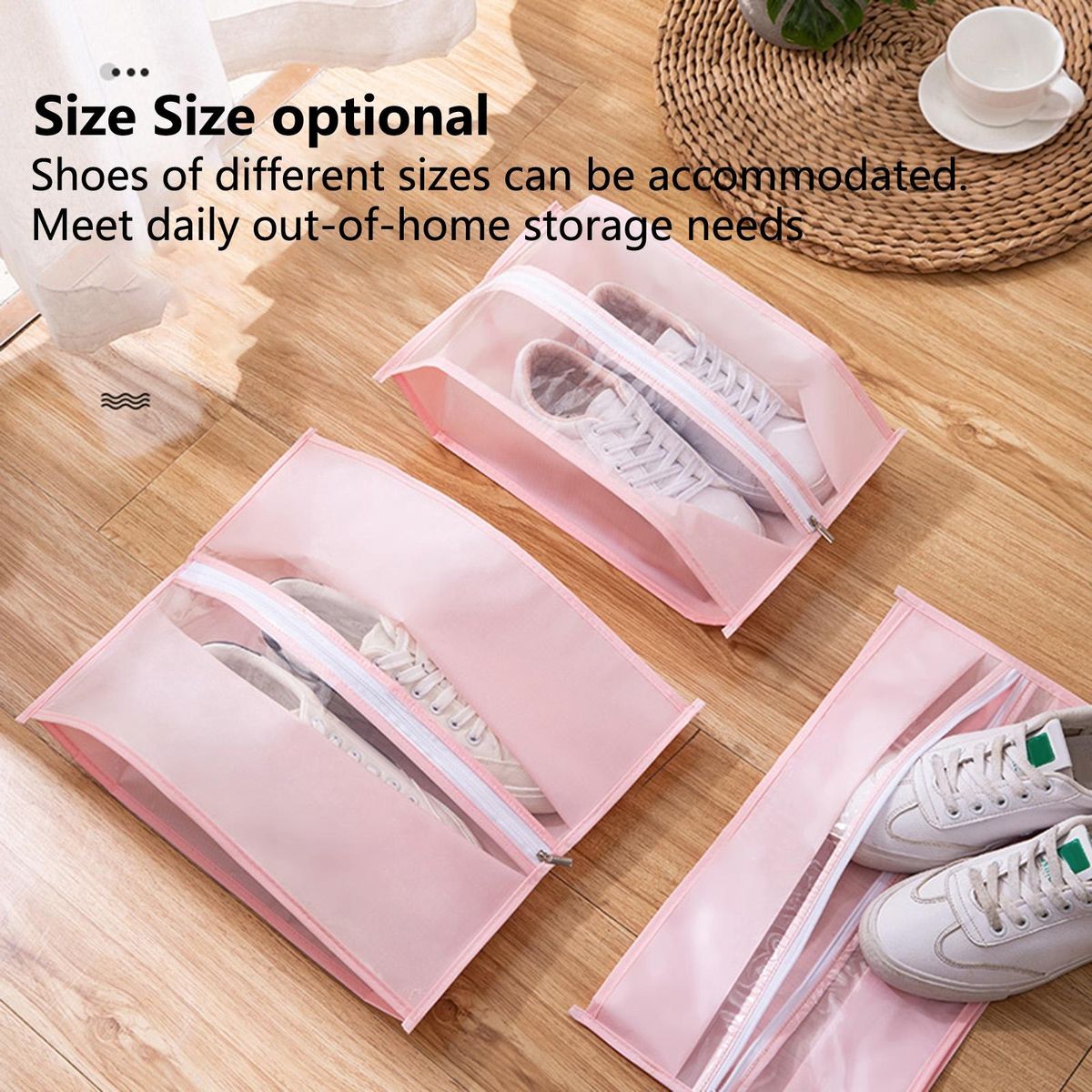 Shoes Organizer Multifunction Portable Underwear Organizer Pouch Pink