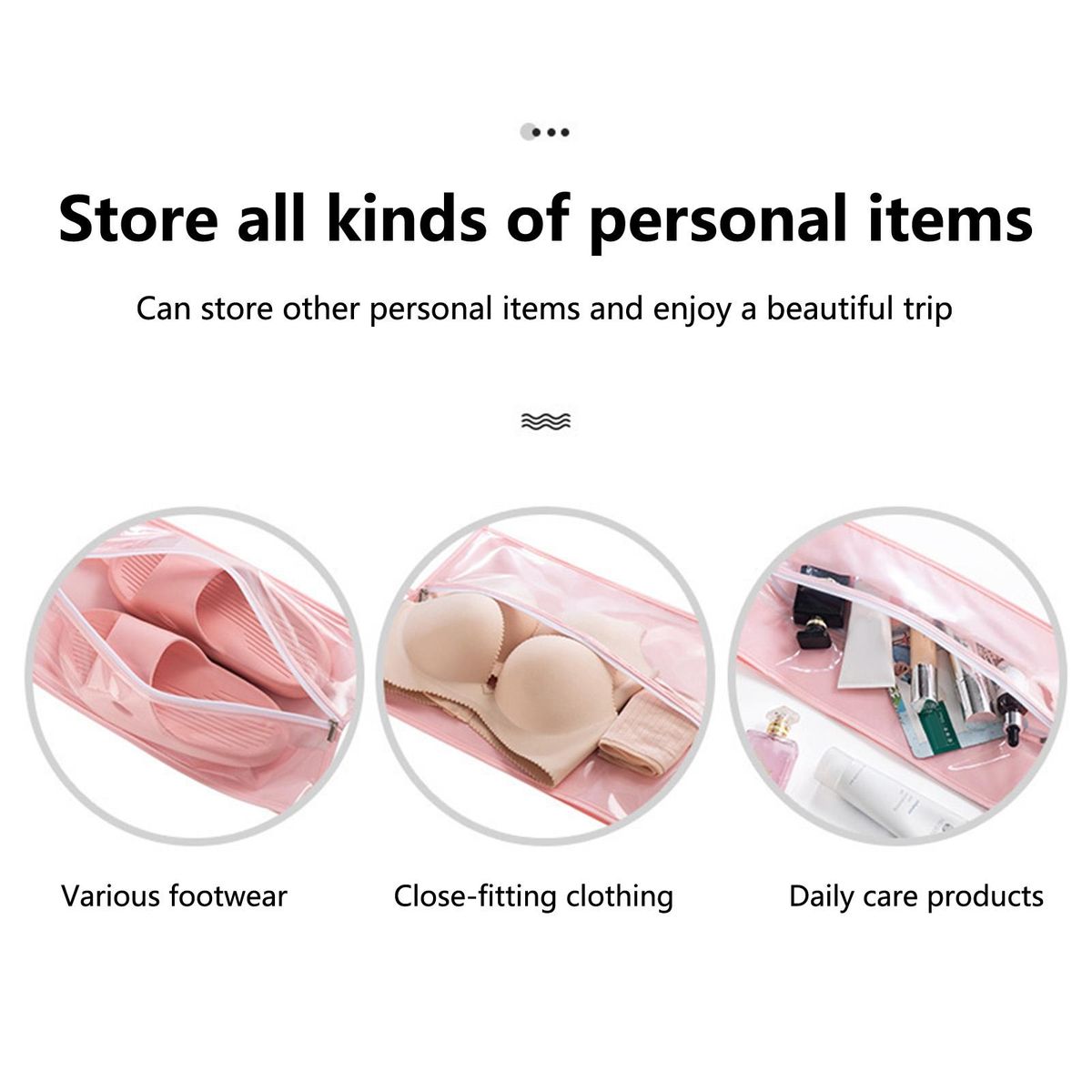 Shoes Organizer Multifunction Portable Underwear Organizer Pouch Pink
