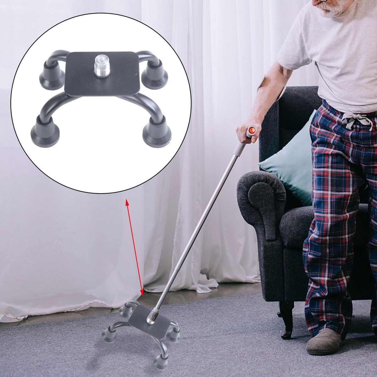 Cane Rubber Tips Replacement Universal 4 Leg Quad Support Style A