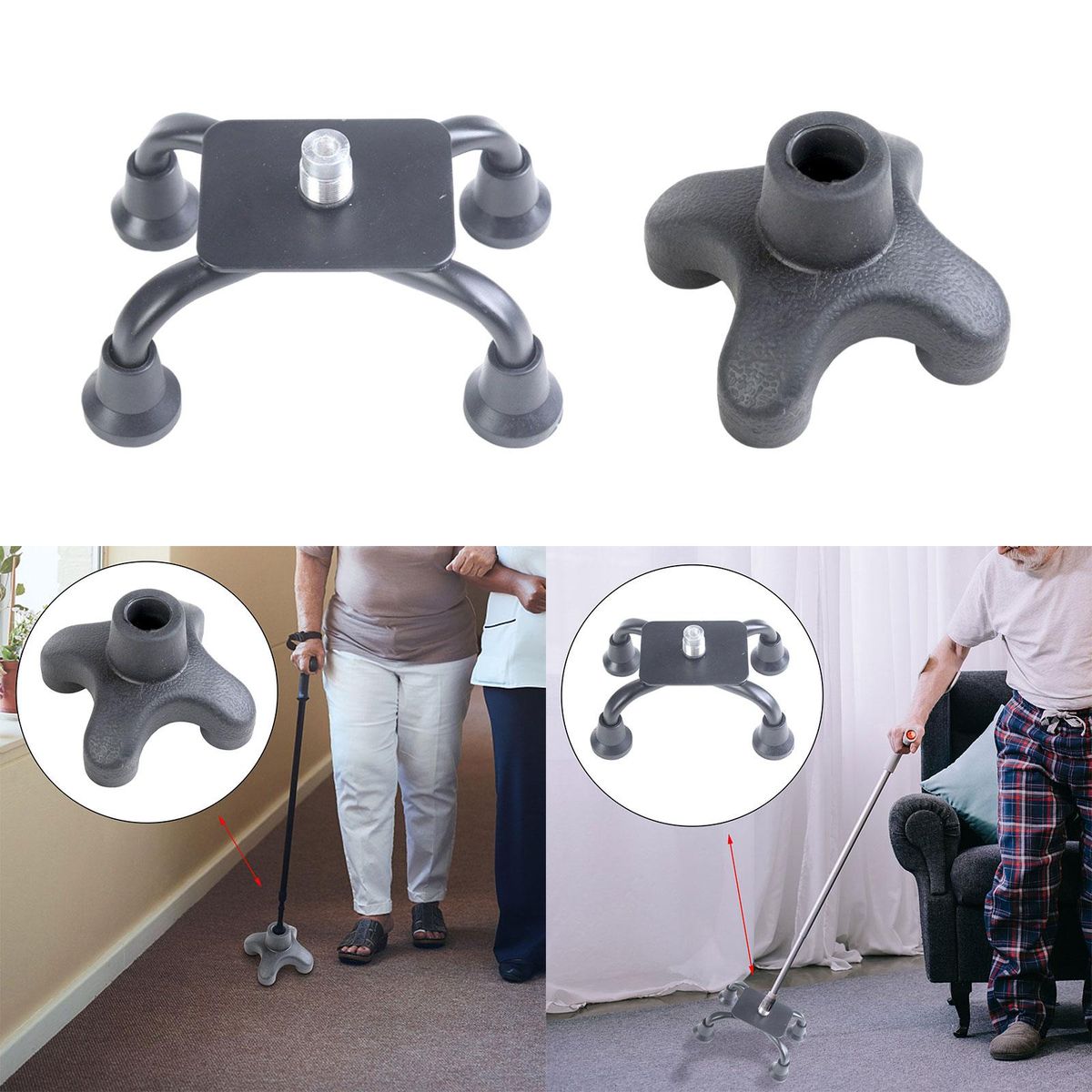 Cane Rubber Tips Replacement Universal 4 Leg Quad Support Style A