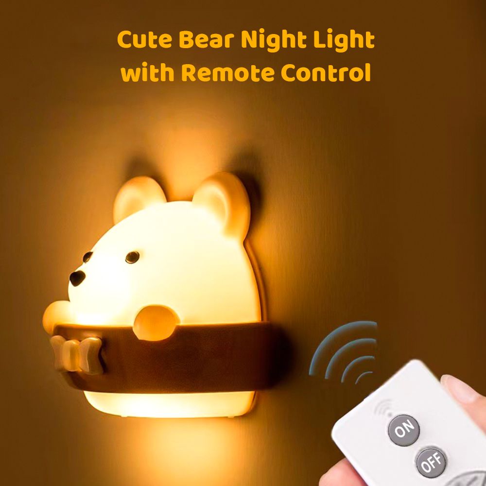 Cute Bear Baby Night Light Baby Bedside Lamp Kids Night