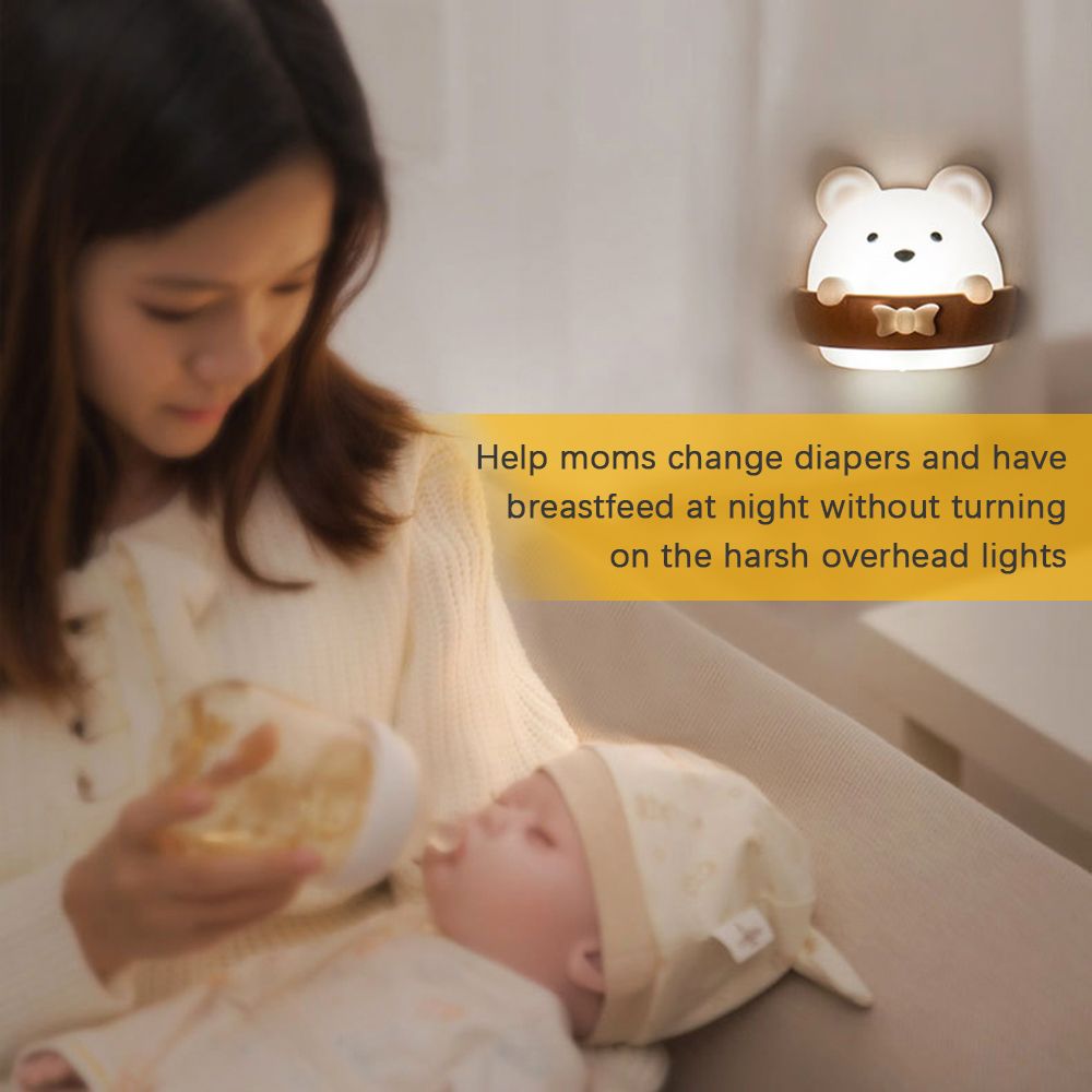 Cute Bear Baby Night Light Baby Bedside Lamp Kids Night