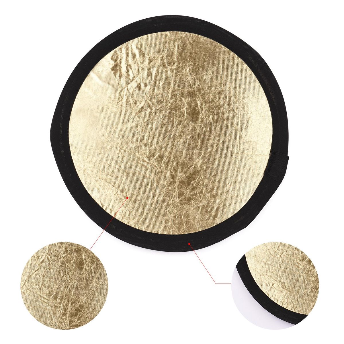 30cm/12inch Photography Round Reflector Silver & Gold 2-in-1 Collapsible Portable for Studio Photography with Carry Bag