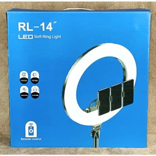 14” Led Soft Ring Light - 54cm  & 3 Phone Holder