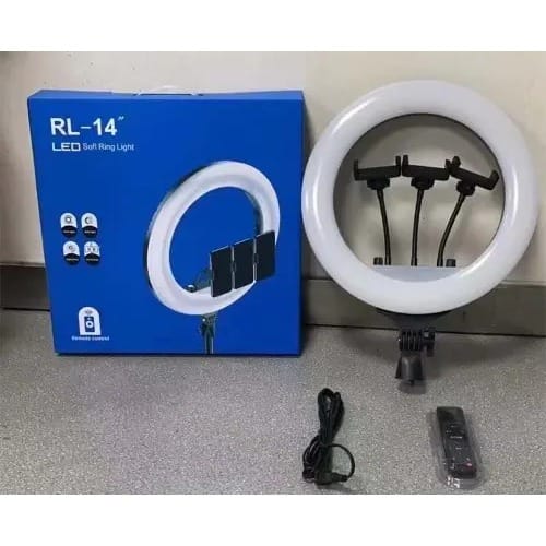 14” Led Soft Ring Light - 54cm  & 3 Phone Holder