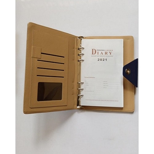 Exotic Leather Diary 2021. Blue. 17cm x 22.7cm. 200Pages