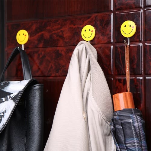 Wall Mounted Emoji Strong Self Adhesive Hook Cute Clothes Hooks -9pcs