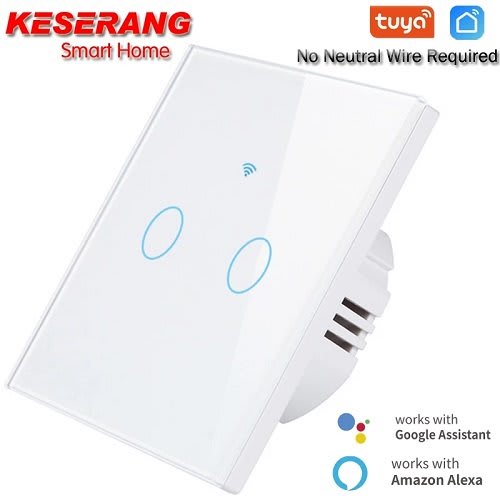 Smart Wifi Switch 2gang No Neutral Required