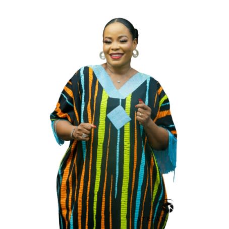 Stoned Ankara Kaftan With Fringe Sleeves