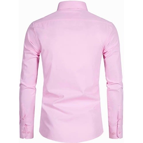Set Of 2 Men's Formal Dress Shirts With A Matching Tie  - Pink And White/ Red