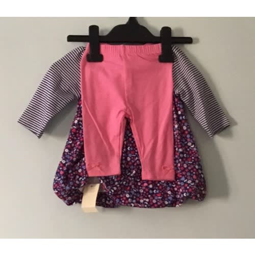 2 Piece Girls Floral Puff Leggings Dress Set