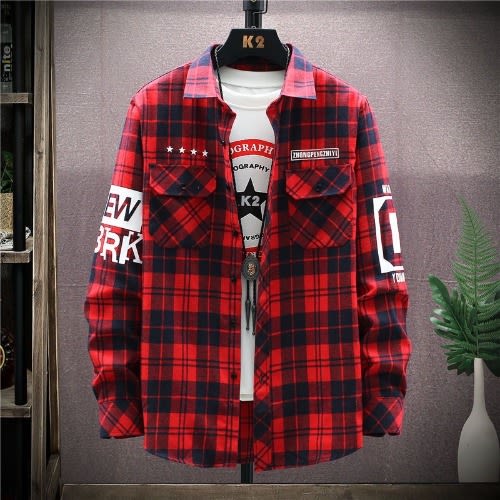 Casual Flannel Men's Shirt - Red And Black Check