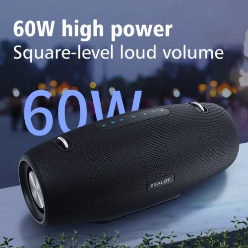 S67 Portable Wireless Bluetooth Speaker - 60W - Black
