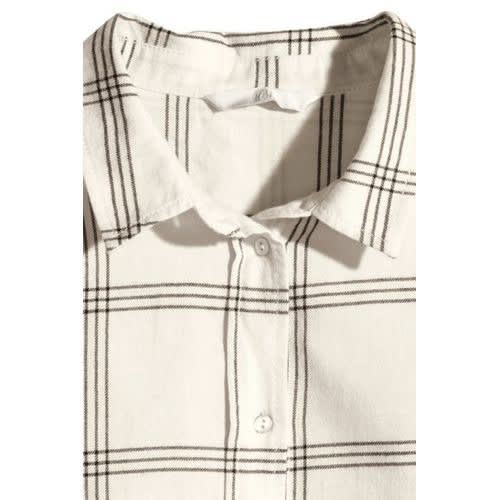 Checked Flannel Shirt- Off White