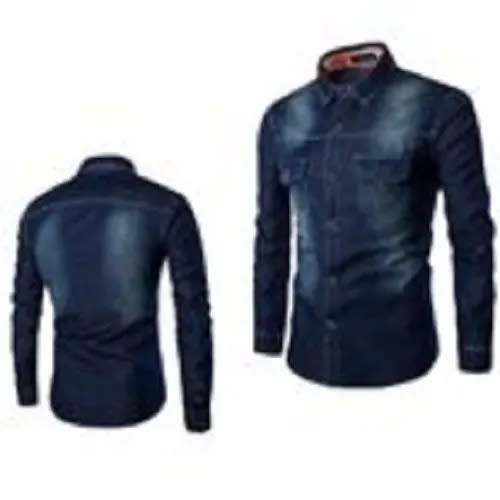Men's Slim Fit Denim Cotton Shirt - Blue