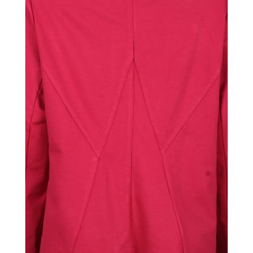 Ladies Gold Button Double Breasted Blazer - Fuchsia Pink