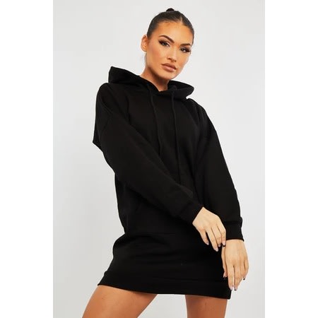 Women's Short Gown Hoodie Sweatshirt - Black