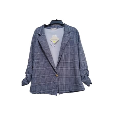 Checkered With 1 Button Blazer For Women