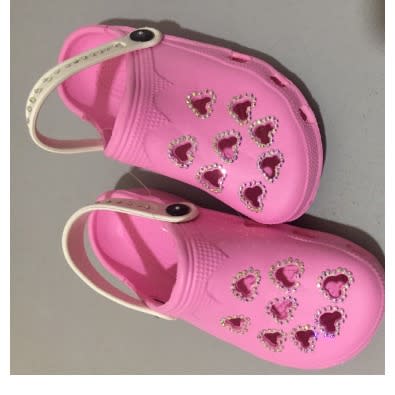 Clog Sandals With Rhinestones Design - Pink