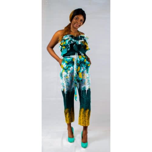 3 Step Short Flay Top & High Waist Pant With Belt