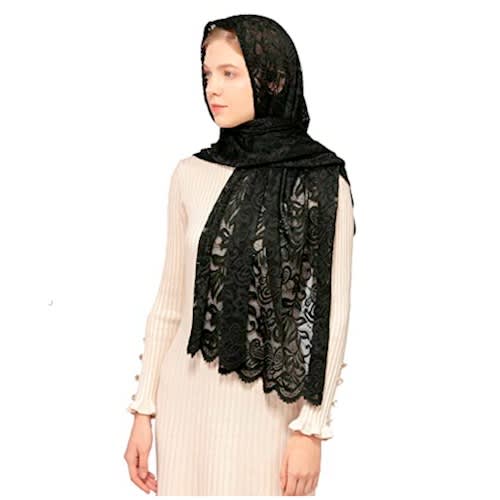 Rectangular Head Covering Mantilla - Shawl &Scarf  -XL