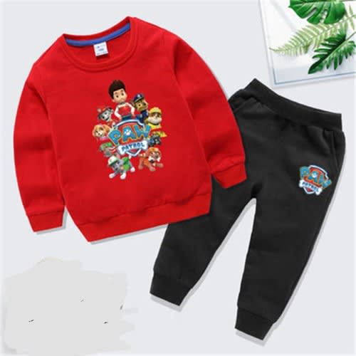 Girl Boy Unisex Paw Patrol 2pieces Set - Red And Black