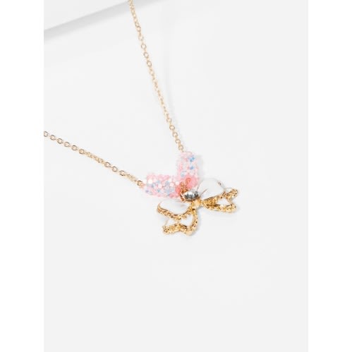 Girls Bow Charm Necklace