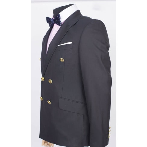 Double Breasted 2 Piece Suit - Black
