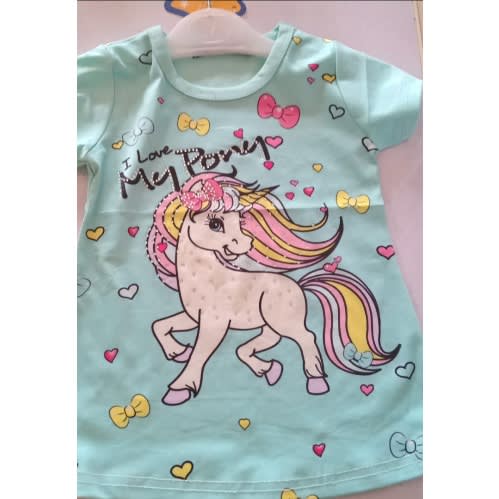 Star Rain Girls Short Sleeve T-shirt - Mint Green