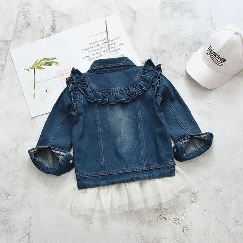 Girls Jean Jacket With Ruffle