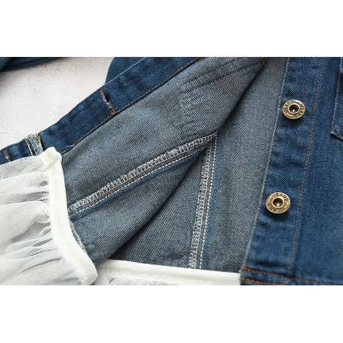 Girls Jean Jacket With Ruffle