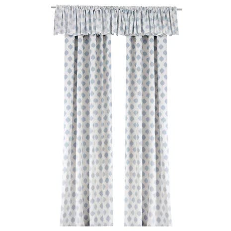 Ekspinnare Pair Of Curtains With Valance - Blue