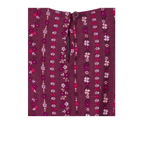 Girls Print Pintuck Ruffle Top - Wineberry