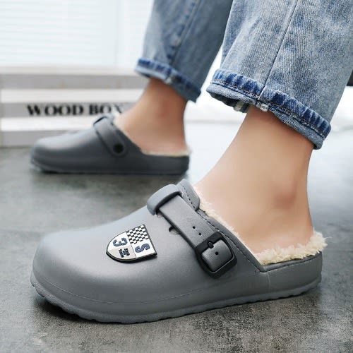 Comfy Crocs Lined With Fur - Grey
