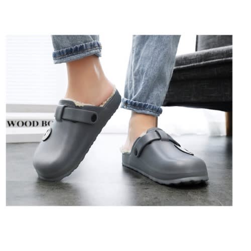 Comfy Crocs Lined With Fur - Grey