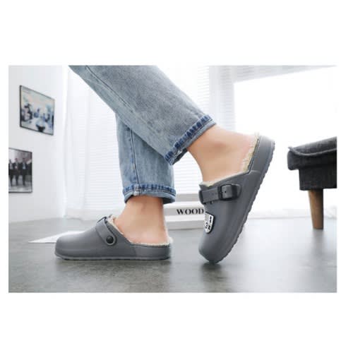 Comfy Crocs Lined With Fur - Grey