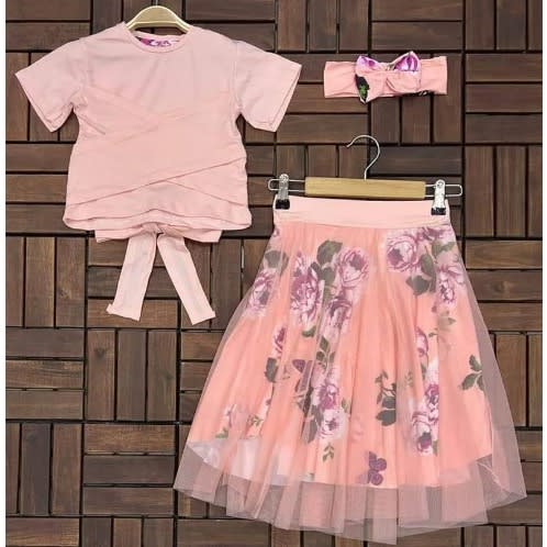 Wrap Top And Floral Skirt