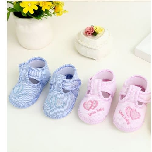 2 Pairs Unisex Newborn Baby Soft Shoes - Blue/pink