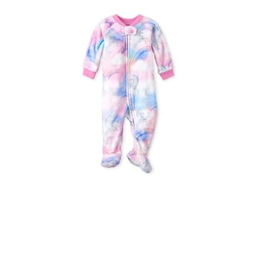 Zip-up Unicorn Fleece Sleep & Play Bodysuit
