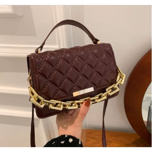 Women Leather Handbag- Brown