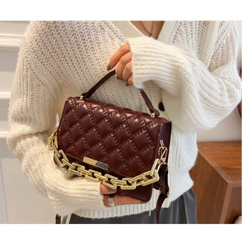 Women Leather Handbag- Brown