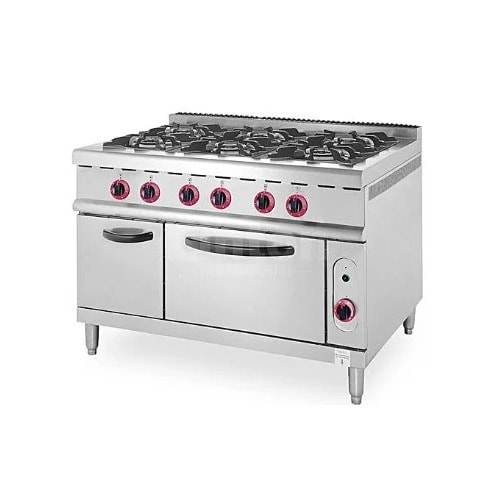 Gas Cooker Range With Oven - 6 Burner