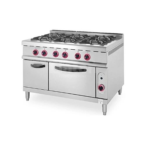 Gas Cooker Range With Oven - 6 Burner