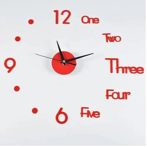 Diy Clock - 50cm - Red