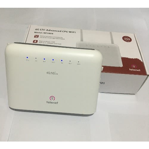 Telenet 4G/5G LTE 300 Mbps Universal Router With 5Hours Inbuilt Battery - 2 Antennas & 4LAN Ports
