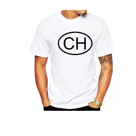 Ch Circled Print T-Shirts- White